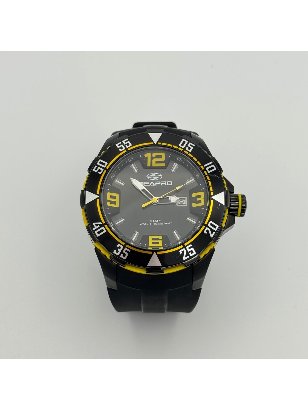 Seapro sp1114 Stainless Steel Black and Yellow Watch, working